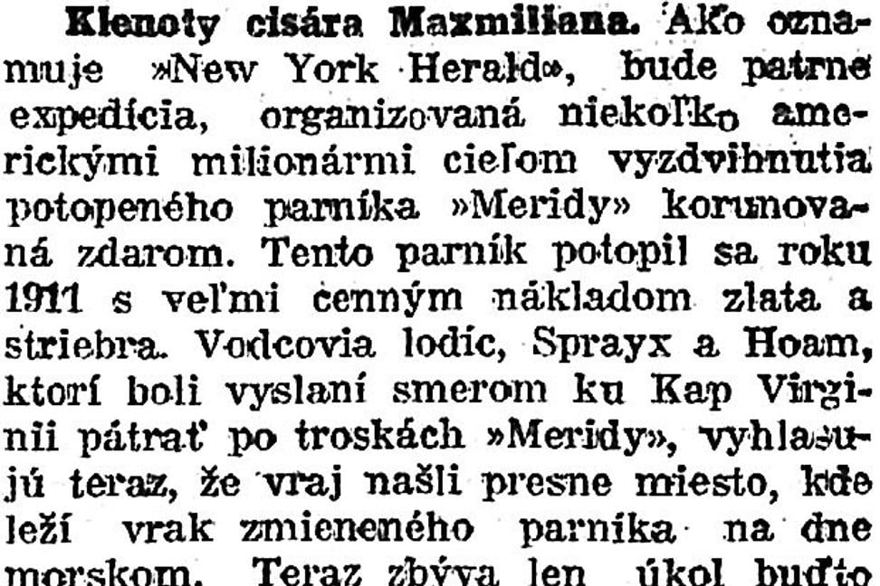 Zaujímavosti zo storočných novín (25. - 31.7.1925)