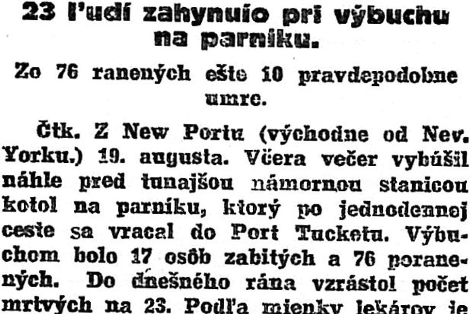 Zaujímavosti zo storočných novín (15. - 21.8.1925)