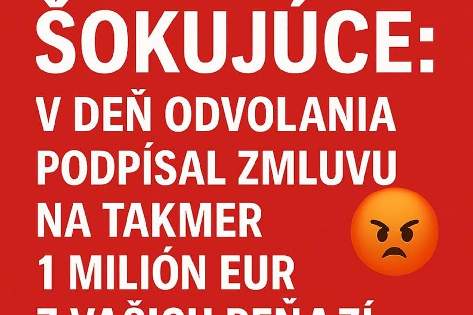 ŠOKUJÚCE: PREŠOV - V Deň odvolania podpísal zmluvu na takmer 1 Milión eur z Vašich peňazí