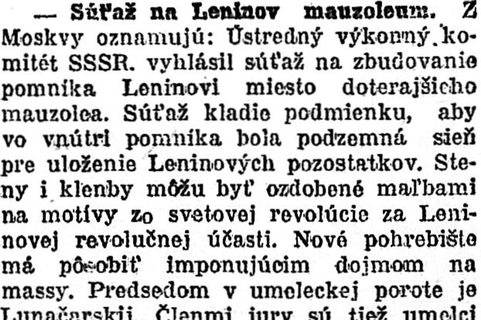 Zaujímavosti zo storočných novín (17. - 23.10.1925)