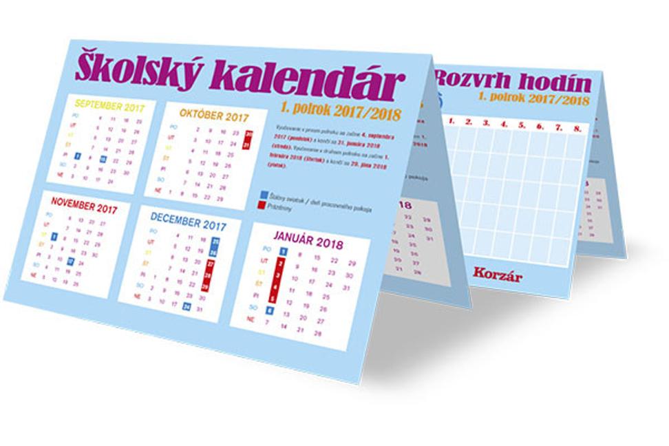 Školský rozvrh s kalendárom prázdnin v denníku SME