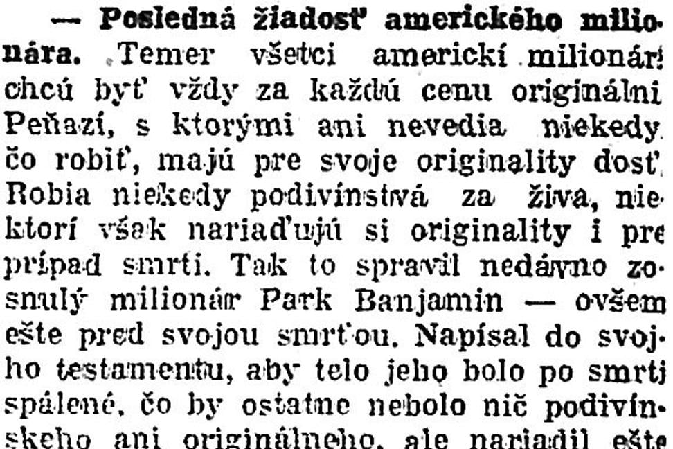 Zaujímavosti zo storočných novín (10. - 16.2.1923)