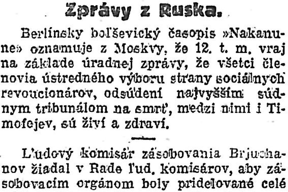 Zaujímavosti zo storočných novín (16. - 22.9.1922)